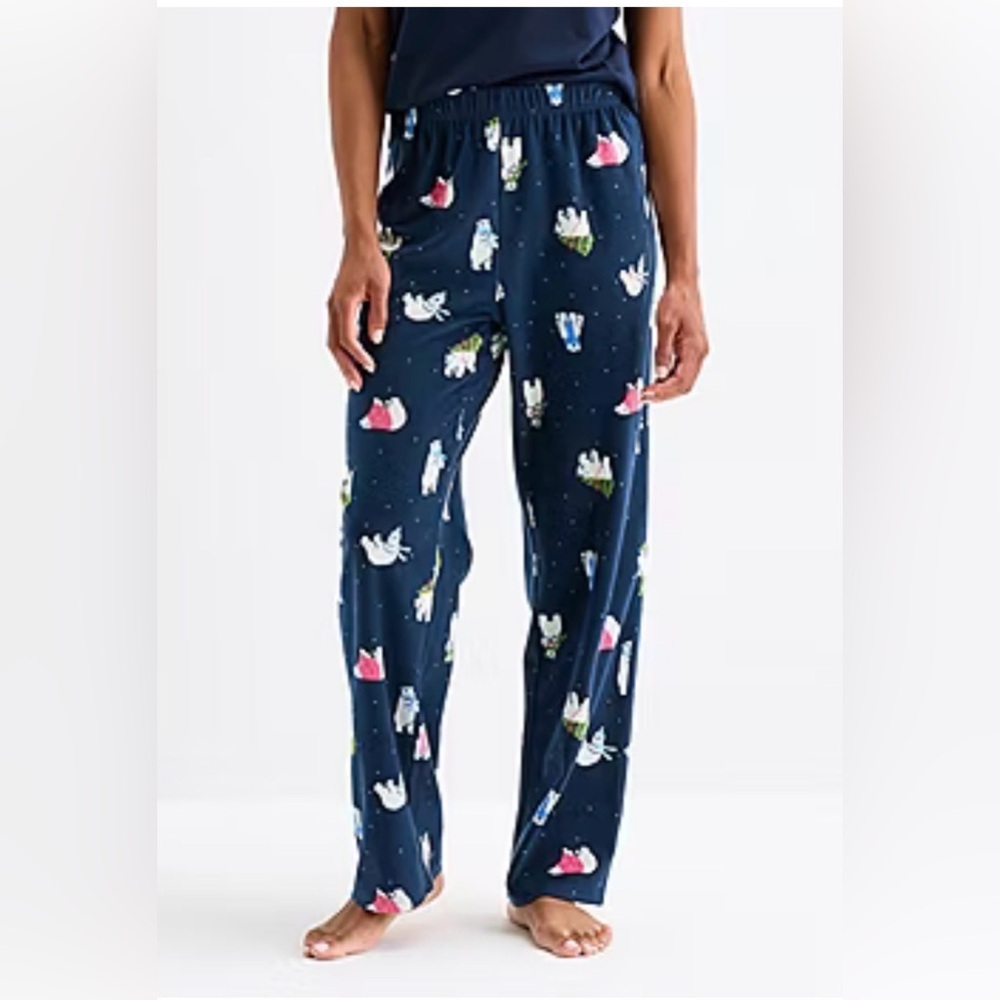 North Pole Trading Co. Polar Bear Unisex Adult Microfleece Pajama Pants